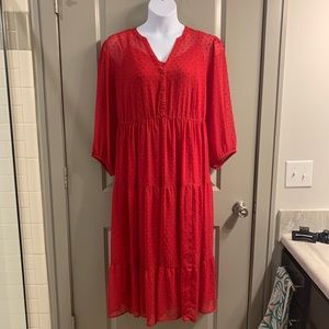 Tiered button down dress